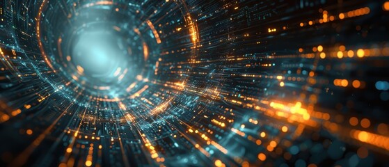 Obraz premium Futuristic Technology Abstract Background with Shapes and Glowing Effects for Modern Innovation Concept