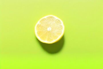 lemon on green background