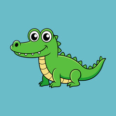Crocodile cartoon colour vector illustration design
