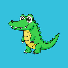 Crocodile cartoon colour vector illustration design
