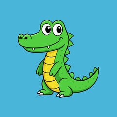 Fototapeta premium Crocodile cartoon colour vector illustration design