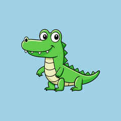 Crocodile cartoon colour vector illustration design