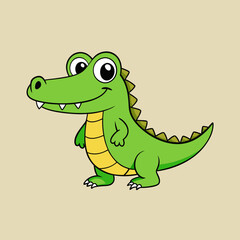 Crocodile cartoon colour vector illustration design