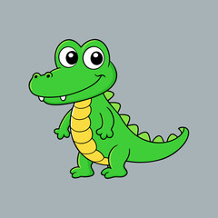 Crocodile cartoon colour vector illustration design