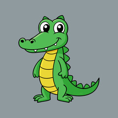 Naklejka premium Crocodile cartoon colour vector illustration design