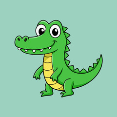 Crocodile cartoon colour vector illustration design