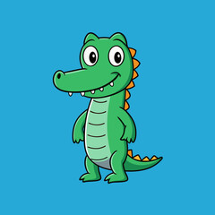 Crocodile cartoon colour vector illustration design