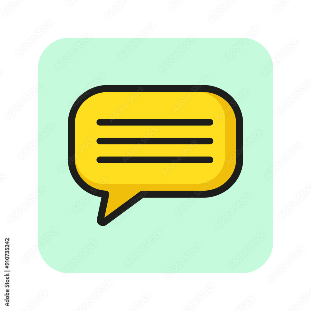 Poster monologue line icon. text in speech bubble. dialog concept. can be used for topics like message, cha