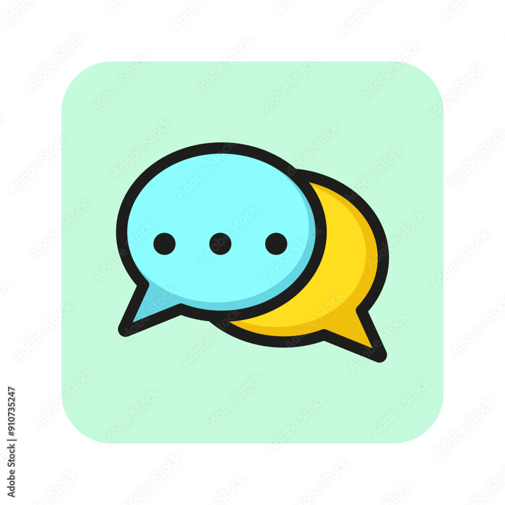 Poster message line icon. chat, conversation, talk. dialog concept. can be used for topics like messenger, 