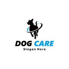 Dog Care logo design Vector illustration