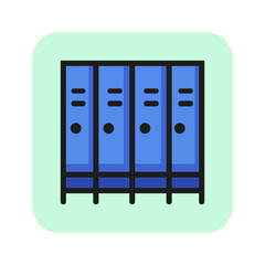 School locker line icon. Student items, compartment, metal. Safety concept. Can be used for topics like college, closet, changing room