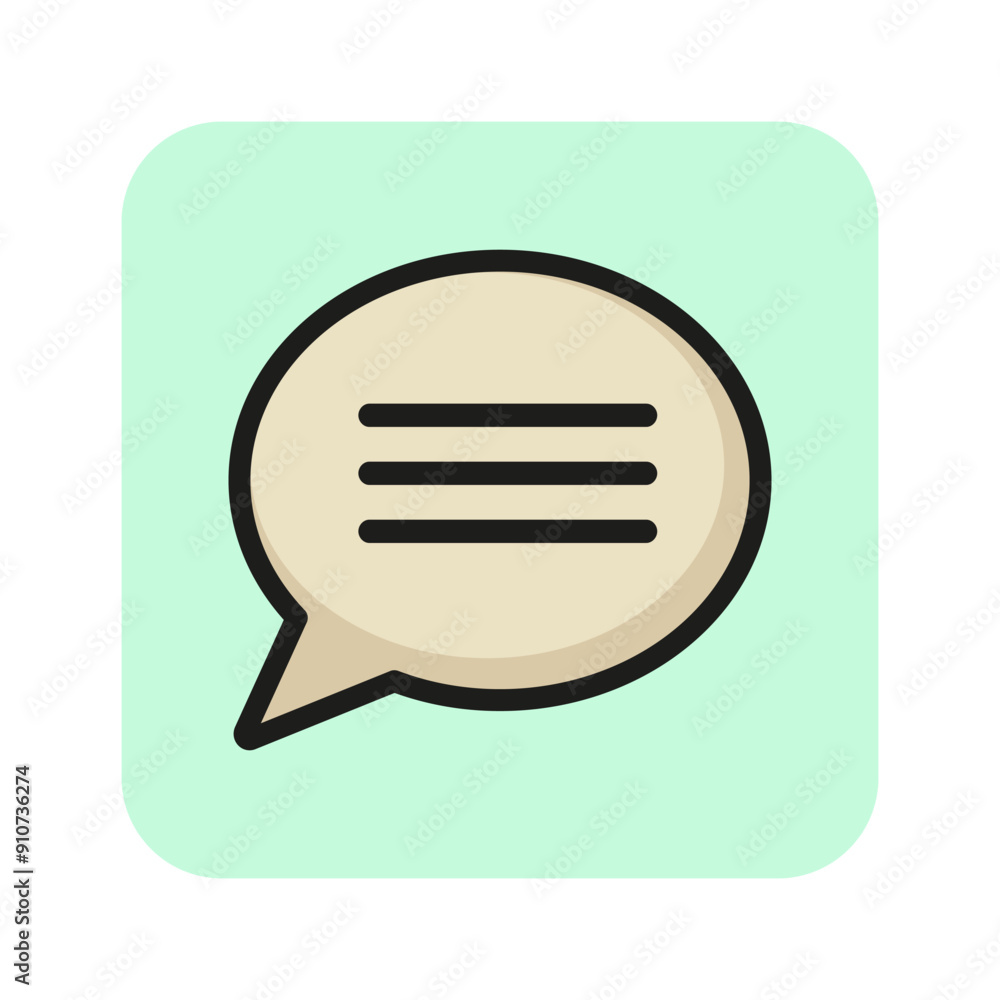 Poster text line icon. monologue, message, speech bubble. dialog concept. can be used for topics like chatt