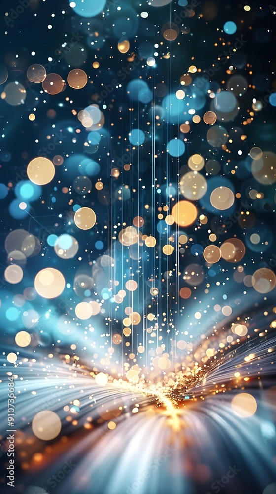 Poster abstract bokeh background with light streaks