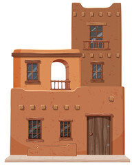 Naklejka premium Traditional Mexican Adobe House