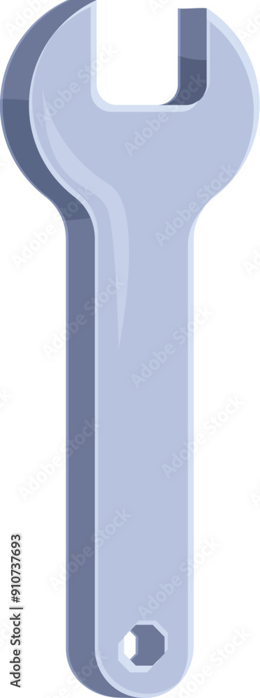 Poster metallic wrench standing in vertical position representing fixing concept