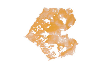 Orange watercolor background. Artistic hand paint. Isolated on transparent background.
