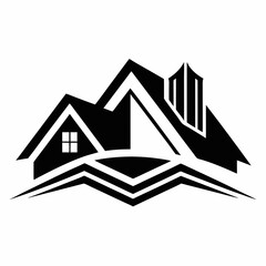 Building real estate logo design vector art illustration