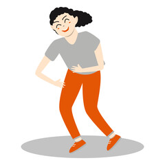 Person Dancing Character with Flat Design Concept. Vector Illustration Isolated on White Background.