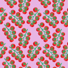 all over repeat pattern of tomato for textile print