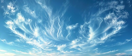 Obraz premium Serene Sky with Delicate Wispy Clouds