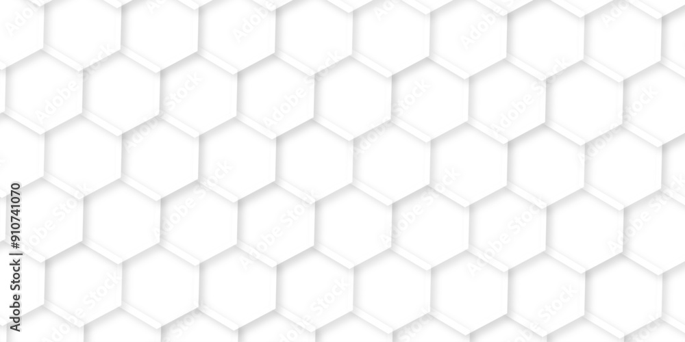 Poster 3d hexagonal structure futuristic white background and embossed hexagon abstract with hexagon backgr