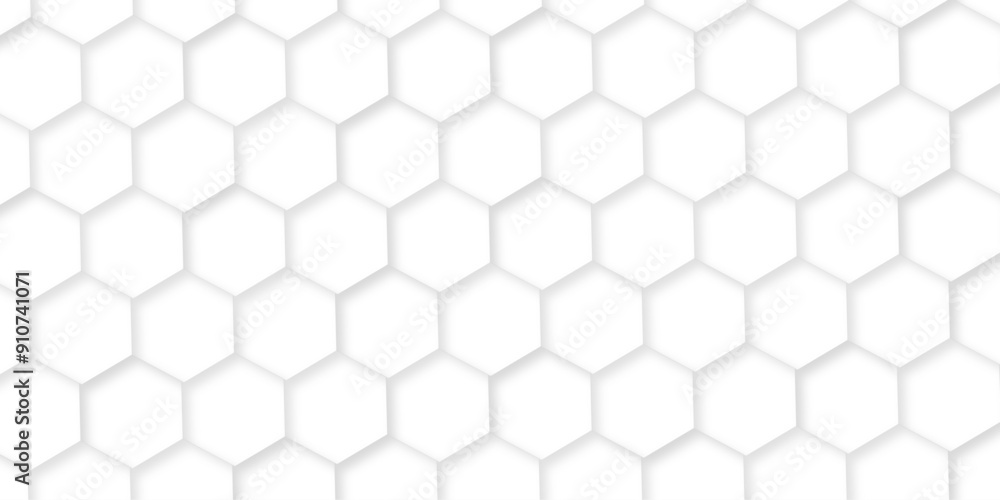 Poster 3d hexagonal structure futuristic white background and embossed hexagon abstract with hexagon backgr