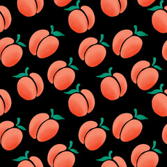 seamless pattern for textile fabric drawing of peach