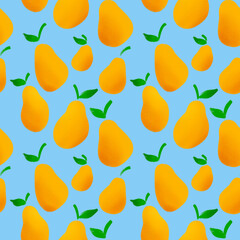 seamless pattern of yellow pear for fabric
