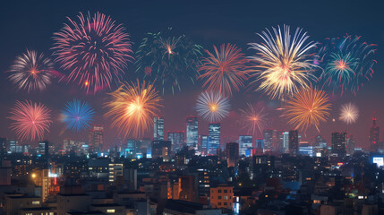 Obraz premium 夏の花火大会