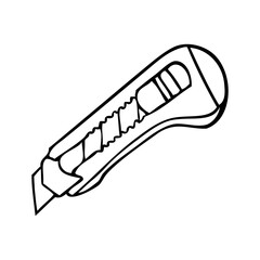 cutter knife sketch vector illustration