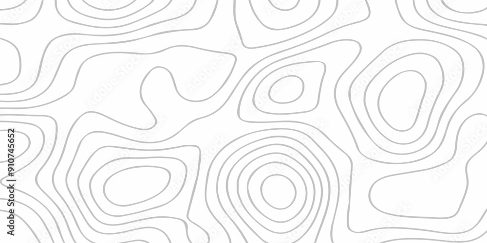 Poster Abstract design seamless pattern with line topographic map. geographic mountain relief. retro topographic map. geographic contour map grid backdrop paper texture. terrain path isolated on background.	