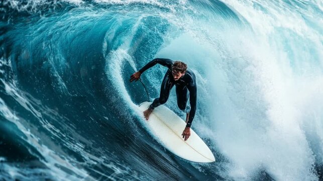 surfing in the waves Virtual 4K video animation background with looping time lapse with very smooth graphics.