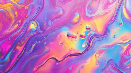 Fototapeta premium Enchanting Iridescent Oil Slick Texture with Psychedelic Shimmering Colors Background