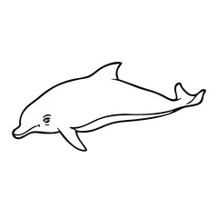 dolphin cartoon sketch vector illustration
