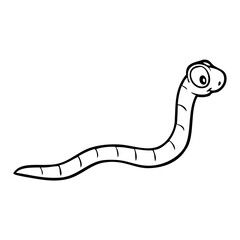 worm cartoon sketch vector illustration
