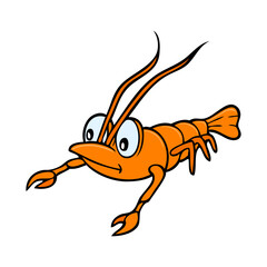 crayfish cartoon vector illustration