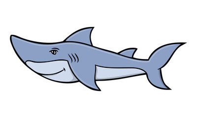 Obraz premium shark cartoon vector illustration