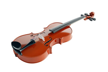 High-quality stock photo of a beautifully crafted violin on a transparent background. showcasing its intricate details and craftsmanship.