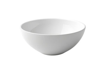 Minimalist white ceramic bowl with clean lines, perfect for serving soups, salads, or cereals. Ideal for modern kitchen settings and tableware.