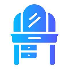 dressing table Gradient icon