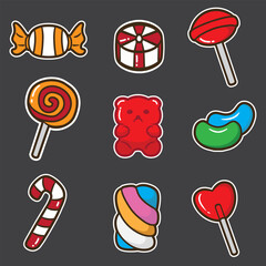 set of candy good for sticker, pattern design, element design, etc