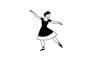 Fototapeta premium traditional dance silhouette Vector graphic style
