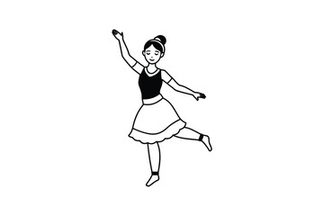 traditional dance  silhouette Vector graphic style