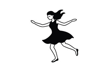 Dancing related many poses style Silhouette vector