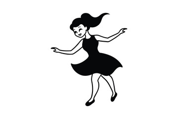Dancing related many poses style Silhouette vector