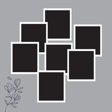 7 photo collage template. vector illustration, new collections