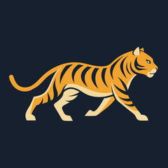 A running Tiger vector silhouette icon illustration