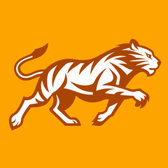 A running Tiger vector silhouette icon illustration