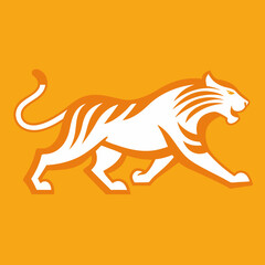 A running Tiger vector silhouette icon illustration