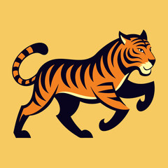 A running Tiger vector silhouette icon illustration
